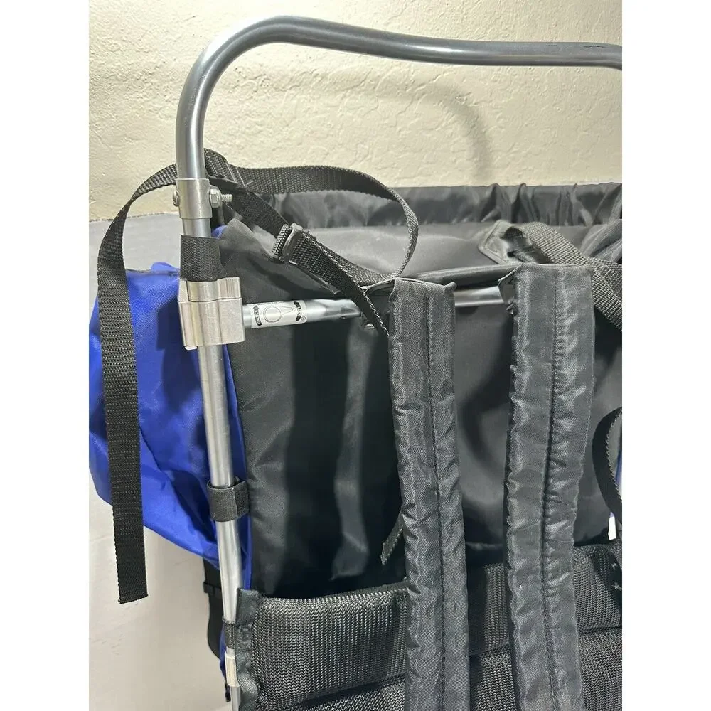 Vintage JANSPORT External Frame Hiking Backpack Hip Wings‎ Blue 90’s Made in USA